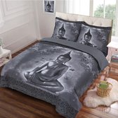 Dekbedovertrek Buddha Grijs 2-Persoons Lits-jumeaux 240x200/220 cm