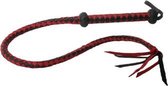 Premium Red And Black Leren Zweep - BDSM - Zweepjes en Knevels - Rood - Discreet verpakt en bezorgd