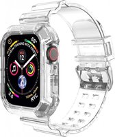 Luxe Siliconen Armband Voor Apple Watch Series 1/2/3/4/5/6/SE 42/44 mm Horloge Bandje - Sportband Armband Polsband Strap - Horloge Band - Watchband - Vervang Horlogeband - Transparant