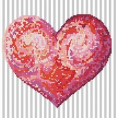 DDK5.035 Diamond Dotz® - Diamond painting volwassenen - Diamond painting met lijst - Roze hart 30.50 x 30.50cm - Ronde steentjes - Volledig pakket
