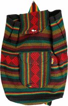 Handgeweven rugtas uit Oaxaca, Mexico *rood, geel, groen