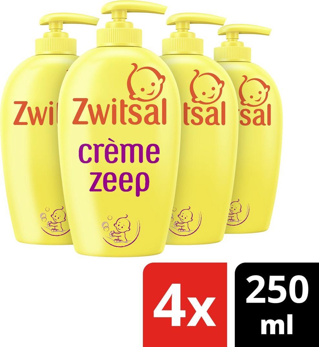laten we het doen onpeilbaar Hoogte Zwitsal Baby Crème Zeep Pompje - 4 x 250 ml - Voordeelverpakking | bol.com
