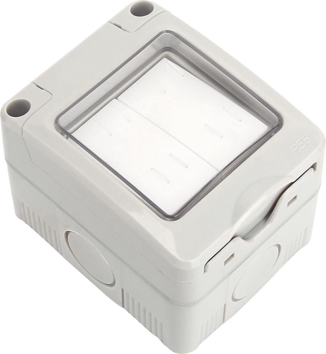 Wisselschakelaar Wissel/Wissel - Igia Focky - Opbouw - Dubbel Schakelaar - Waterdicht IP55 - Grijs