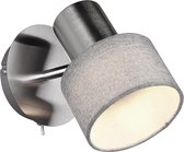 LED Wandspot - Torna Waler - GU10 Fitting - Rond - Mat Nikkel - Aluminium