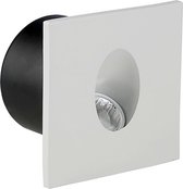 LED Trapspot - Nirano Aspo - Inbouw Vierkant 3W - Warm Wit 3000K - Mat Wit - Aluminium - 80mm