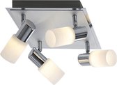 OSRAM - LED Plafondspot - Torna Clupo - 16W - Warm Wit 3000K - 4-lichts - Vierkant - Mat Chroom - Aluminium