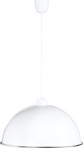 LED Hanglamp - Hangverlichting - Torna Fonko - E27 Fitting - Rond - Mat Wit - Kunststof
