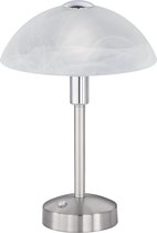 LED Tafellamp - Torna Dontra - 4W - Warm Wit 3000K - Rond - Mat Nikkel - Aluminium