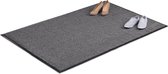 relaxdays schoonloopmat grijs - deurmat binnen - droogloopmat - voetmat - extra dun 120x180cm