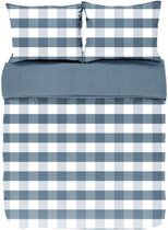 Dekbedovertrek EMMA, Stone washed check katoen, 240x220, blauw