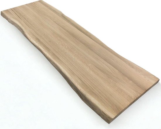 Gedateerd sticker Schat Massief eiken plank boomstam 140 x 45 cm - eikenhouten tafelblad | bol.com