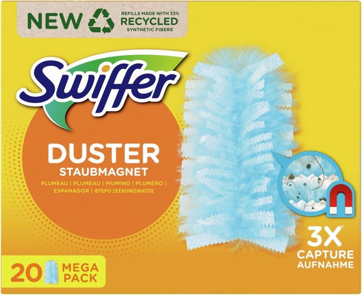 Swiffer Duster Trap & Lock wisser - Voordeelverpakking 3 x 20 Navullingen - Swiffer