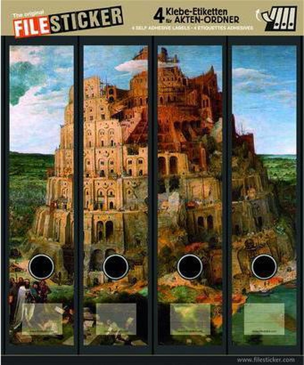 Ordneretiketten Babylon – Zelfklevend – 4 Stuks – Voor Brede Ordners