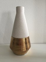 Vaas goud/zand kleur, hoogte 28,5 cm
