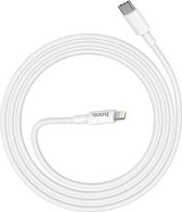 HOCO X56 New Original - USB-C naar Lightning - Nylon 20W PD Oplader Kabel - Voor iPhone 12 - 1 meter - Wit