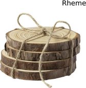 Onderzetters - Set van 4 - voor Glazen - Hout Design - Natuurlijk Grenenhout - Rheme