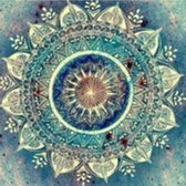 Diamond painting - mandala blauw - 35x35 - full - vierkant - Homfun - turquoise - religieuze mandala