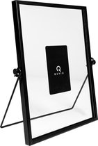 QUVIO Fotolijst - Fotoboek - Fotoalbum - Foto - Fotokader - Wanddecoratie - Fotolijstje - Fotolijst voor 1 - Modern - Staand - Vierkant - Glas - Metaal - 15 x 20 cm (bxh) - Zwart