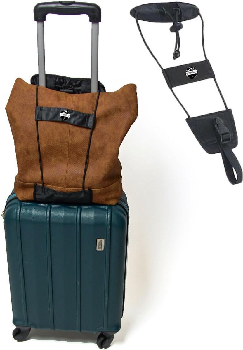 Reismonkey Elastische Bagageriem - koffer riem voor handbagage - zwart