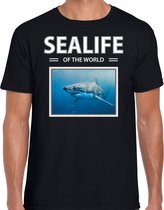 Dieren foto t-shirt Haaien - zwart - heren - sealife of the world - cadeau shirt Haai liefhebber 2XL