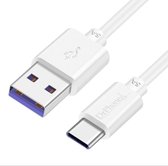 DrPhone SC1 - USB-C SuperCharge Kabel - Voor Huawei/Xiaomi - 5A Output - Data + Oplaad kabel - 1.8 Meter - Wit