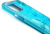 Apple iPhone 11 Pro Hoesje Blauw Glitters Stevige Siliconen TPU Case BlingBling met 2x gratis Tempered glass Screenprotector