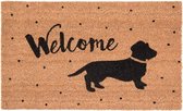 Deurmat Bruin Welcome  | 45 x 75 x 2 CM | Kokosmat | Deurmat Binnen | Deurmat Buiten | Mat | Droogloopmat | Schoonloopmat | Deurmat Met Tekst |