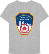 New York City - Fire Dept. Badge Heren T-shirt - M - Grijs