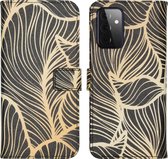 iMoshion Design Softcase Book Case Samsung Galaxy A72 hoesje - Golden Leaves