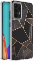 iMoshion Hoesje Geschikt voor Samsung Galaxy A52 (4G) / A52s / A52 (5G) Hoesje Siliconen - iMoshion Design hoesje - Zwart / Meerkleurig / Goud / Black Graphic