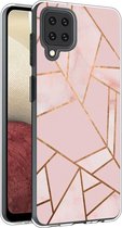 iMoshion Hoesje Geschikt voor Samsung Galaxy A12 Hoesje Siliconen - iMoshion Design hoesje - Roze / Meerkleurig / Goud / Pink Graphic