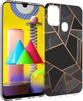 iMoshion Design voor de Samsung Galaxy M31 hoesje - Grafisch Koper - Zwart  / Goud