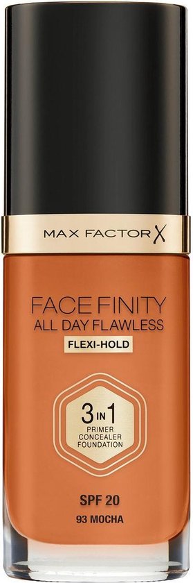 Max Factor Facefinity All Day Flawless 3 in 1 Flexi Hold Foundation - 93 Mocha