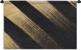 Wandkleed Goud - Gouden verfstrepen op een zwarte achtergrond Wandkleed katoen 150x100 cm - Wandtapijt met foto
