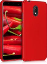 kwmobile telefoonhoesje voor Wiko Lenny 5 - Hoesje voor smartphone - Back cover in mat rood