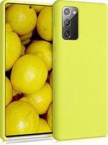 kwmobile telefoonhoesje voor Samsung Galaxy Note 20 - Hoesje met siliconen coating - Smartphone case in mat geel
