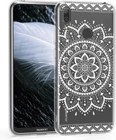 kwmobile telefoonhoesje voor Huawei Y7 (2019) / Y7 Prime (2019) - Hoesje voor smartphone in wit / transparant - Azteekse Zonnebloem design