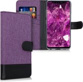 kwmobile telefoonhoesje voor LG G8s ThinQ - Hoesje met pasjeshouder in paars / zwart - Case met portemonnee