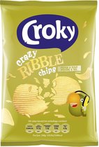 Croky Ribble Chips Peper & Zout Smaak - Doos 20 zakjes van 40gram