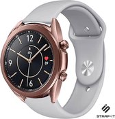 Siliconen Smartwatch bandje - Geschikt voor  Samsung Galaxy Watch 3 sport bandje 41mm - grijs - Strap-it Horlogeband / Polsband / Armband