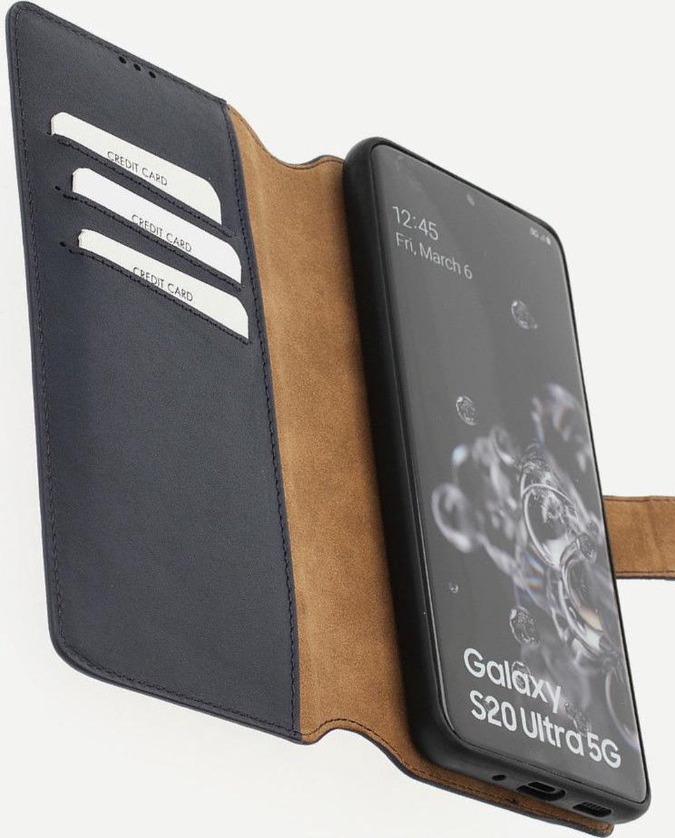 Minim 2-in-1 Samsung S20 Ultra Hoesje Book Case en Back Cover Blauw