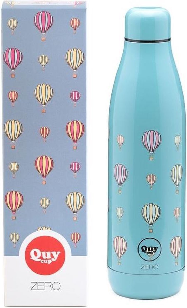 Quy Cup - 500ml Thermosfles “Balloon” Blauw 12 uur heet 24 uur koud herbruikbaar RVS fles (304)