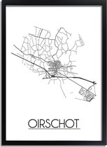 Oirschot Plattegrond poster A4 + Fotolijst zwart (21x29,7cm) - DesignClaudShop