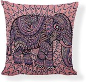 Kussenhoes - Decoratie - Geometrisch - Indische Olifant - Mandala - Sierkussenhoes - Warm - Woonkamer - Kantoor - Bank - Stoel - Versiering