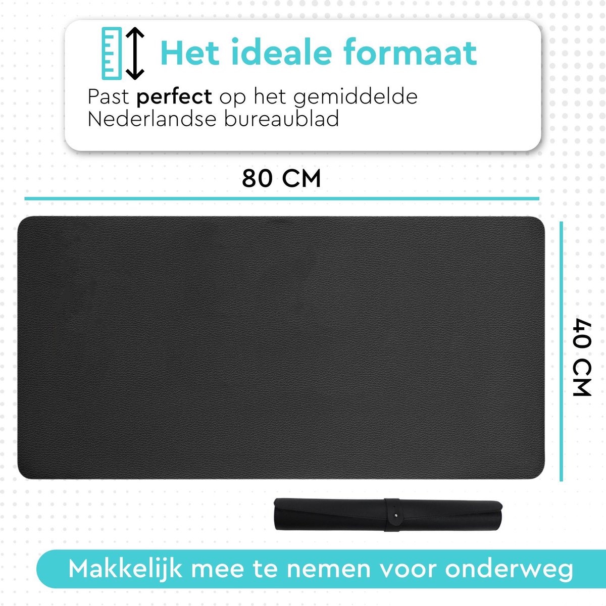 Bureauonderlegger, 120 x 60 cm, premium PU-lederen