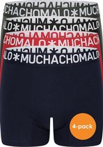 Muchachomalo Light Cotton boxershorts (4-pack) - heren boxers normale lengte - blauw - groen - rood en zwart - Maat: M