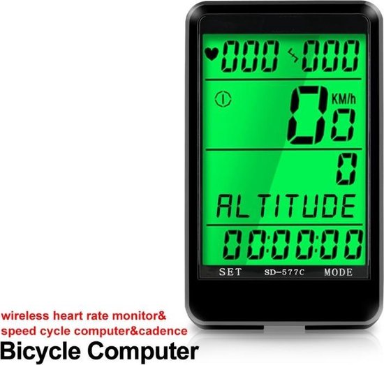 Fietscomputer LCD Waterdicht Draadloos Kilometerteller Snelheidsmeter cadans... | bol.com