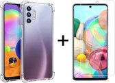 Samsung A32 5G hoesje shock proof case transparant - Samsung Galaxy A32 5G hoesje hoesjes cover hoes - Hoesje Samsung A32 - 1x Samsung A32 5G Screenprotector