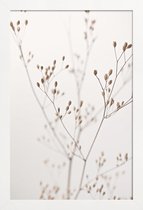 JUNIQE - Poster in houten lijst Wild Flower Natural Beige 1 -60x90