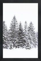 JUNIQE - Poster in houten lijst Zwarte winterbomen -30x45 /Wit & Zwart